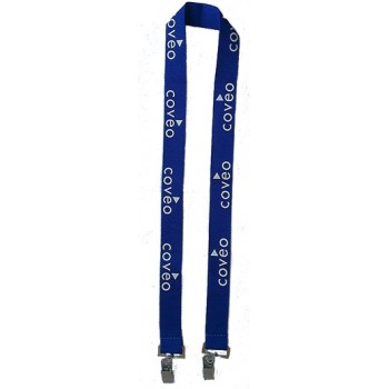 Silk Screen 5/8" Lanyard with 2 Bulldog Clips